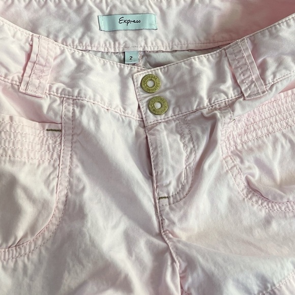 Express Vintage Low Rise Light Pink Cotton Chino Shorts Pockets Size 2 Women’s - Picture 5 of 8